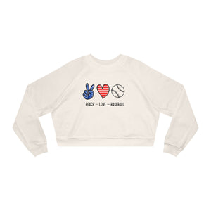 Peace-Love-Baseball Cropped Sweatshirt