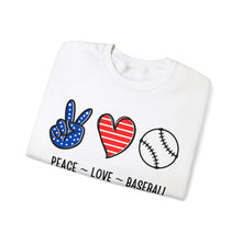 Peace-Love-Baseball Crewneck Sweatshirt