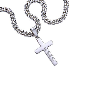 Baseball Player Cross Necklace - Personalized