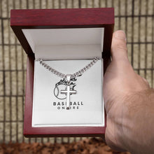 Baseball Player Cross Necklace - Personalized